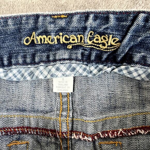 Vintage Y2K American Eagle Micro Denim Mini Skirt Women's 0 Distressed Grunge - Picture 5 of 11